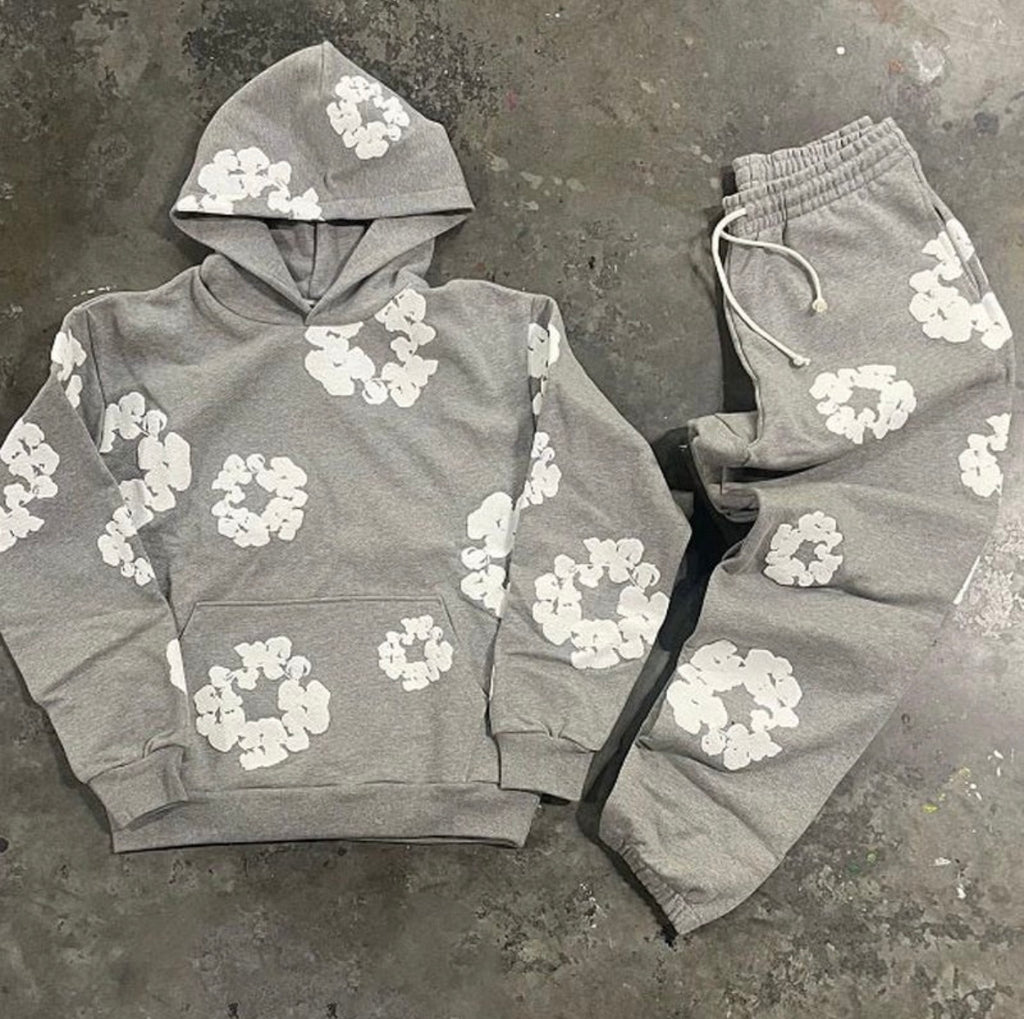 Denim Tears inspired Y2K hip- hop hoodies and Jogger Pants set.