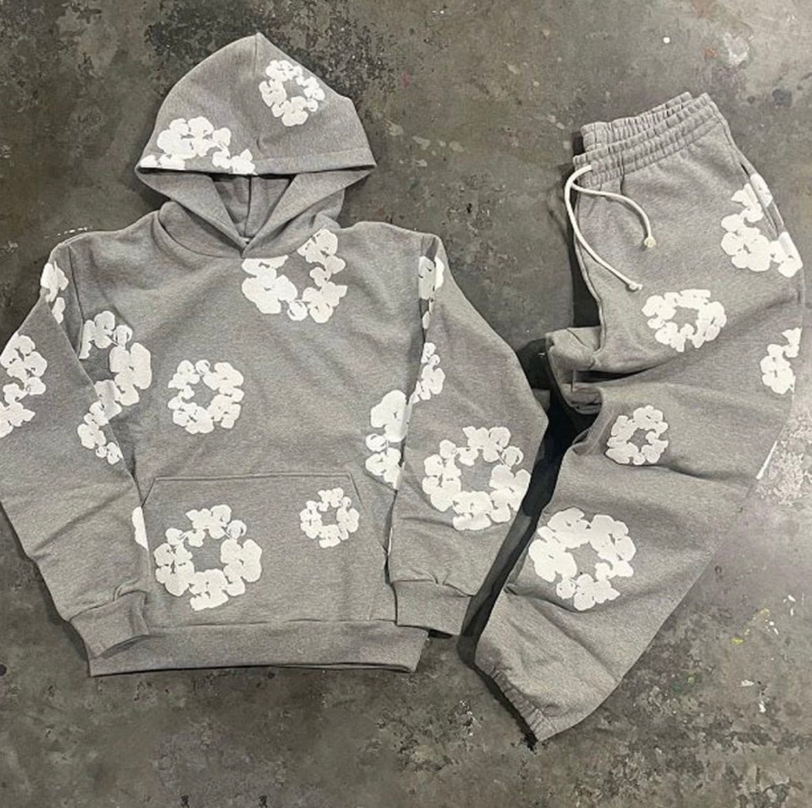 Denim Tears inspired Y2K hip- hop hoodies and Jogger Pants set.