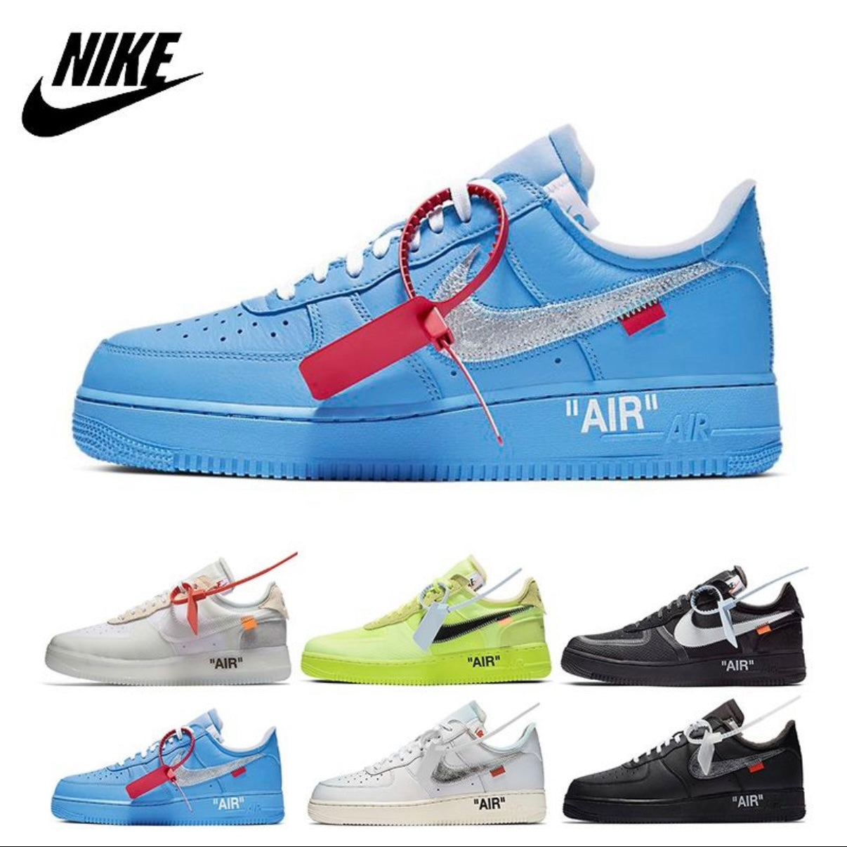 Off- White x Nike Air force 1 Low MCA University blue.