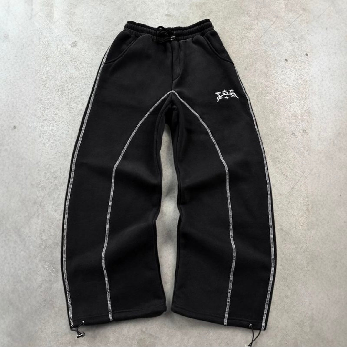 Loose Sweatshirt and Sweatpants Hip Hop Street Style Unisex Zipper Hooded Jacket Set.